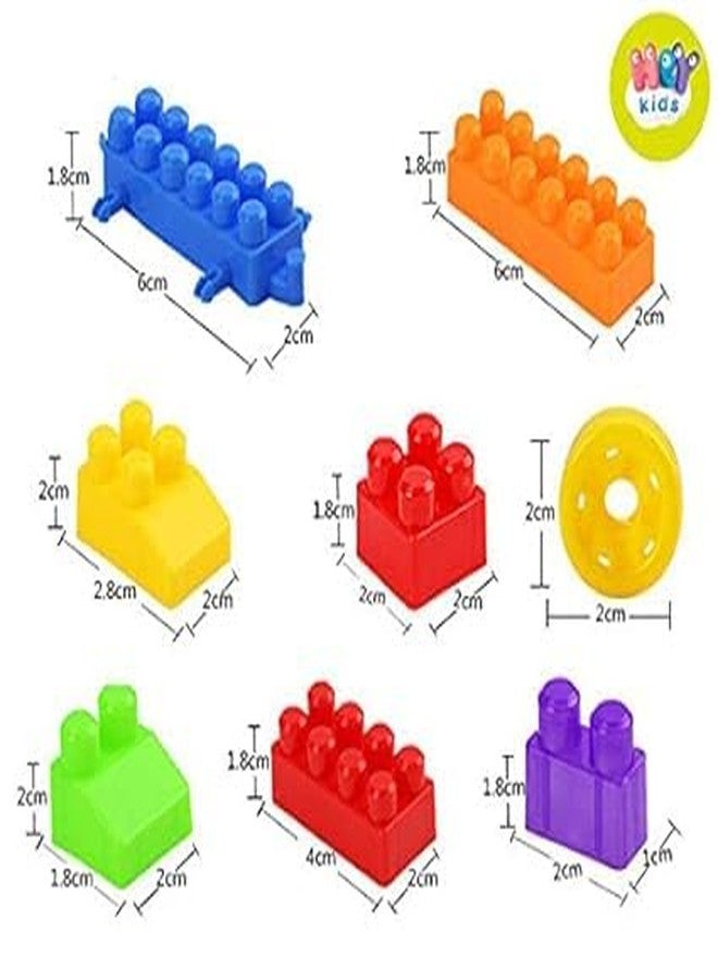 PULSBERY 100 pcs Building Blocks for Kids with Wheel Age 3+, Smart Activity Fun and Learning Train Blocks for Toys(Multicolor) - Image 3